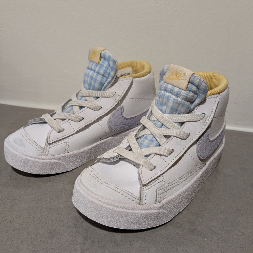 Little Kids Nike Blazer Mid 77 TD Easter White Leather Sneakers Shoes Size 8.5 C